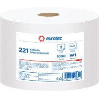 Бумага протирочная 2-х слойная Eurotec 221 23х35 см 1000 л белая, рулон 2/2