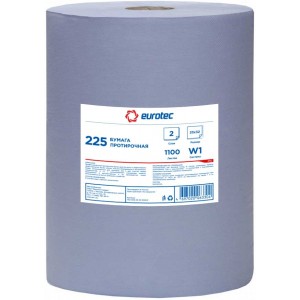 Бумага протирочная 2-х слойная Eurotec 225 33х32 см 1100 л синяя, рулон 2/2
