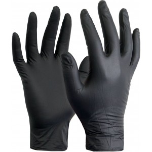 Перчатки нитриловые Eurotec черные XL, уп 100 шт 1/10
