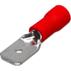 Клемма ножевая 6.3 мм "папа" изолированная красная, шт 100/100