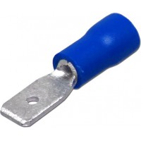 Клемма ножевая 4.8 мм "папа" изолированная синяя, шт 100/100