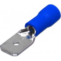 Клемма обжимная изолированная ножевая Eurotec 6.3 мм "папа" синяя, шт 100/100