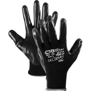 Перчатки с PU покрытием Adolf Bucher черные размер 11