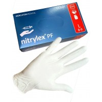 Перчатки нитриловые Nitrylex белые L, уп 200 шт 1/10