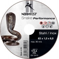 Круг отрезной по стали прямой Normfest Snake A60 BF 63х1,0х6,0 мм, шт 1/25