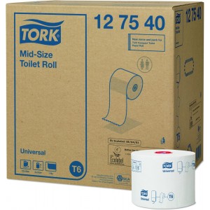 Бумага туалетная в компакт-рулоне AutoShift Tork Universal T6 1сл. 135мх9.9см белый (уп. 27шт.)