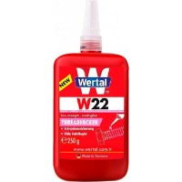 Фиксатор резьбы анаэробный низкой прочности Wertal W22, бутылка 250 гр 1/6